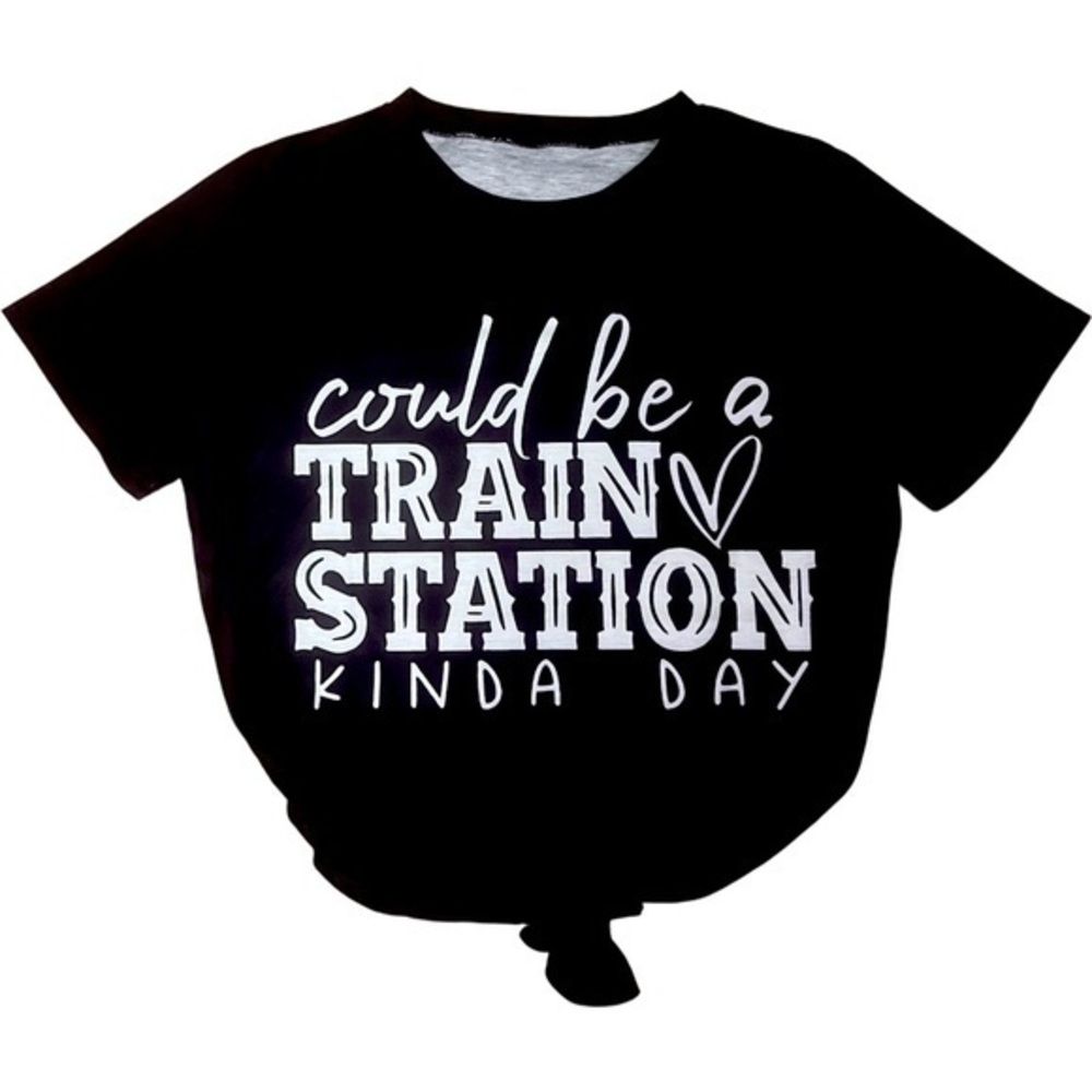 Western Boho: “Could be a Train station kind of Day” tee Size medium.